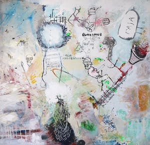 Rachid Ben Ali - Gemengde techniek op doek, Zonder titel (Zeer groot!) kopen? Bied vanaf 450!