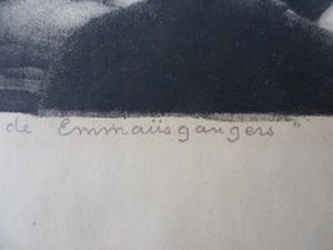 Jan Strube - Litho Titel. Christus en de Emmaüsgangers. kopen? Bied vanaf 40!