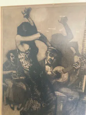 Frans Hogerwaard - Flamencodanseres met gitaristen in een kroegje. kopen? Bied vanaf 40!