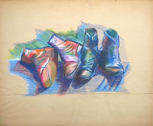 Joe Wols - Krijttekening, Twee paar schoenen kopen? Bied vanaf 1!