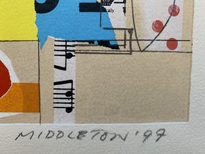 Sam Middleton - kleurenzeefdruk - 'Composition III' - 1997 kopen? Bied vanaf 70!