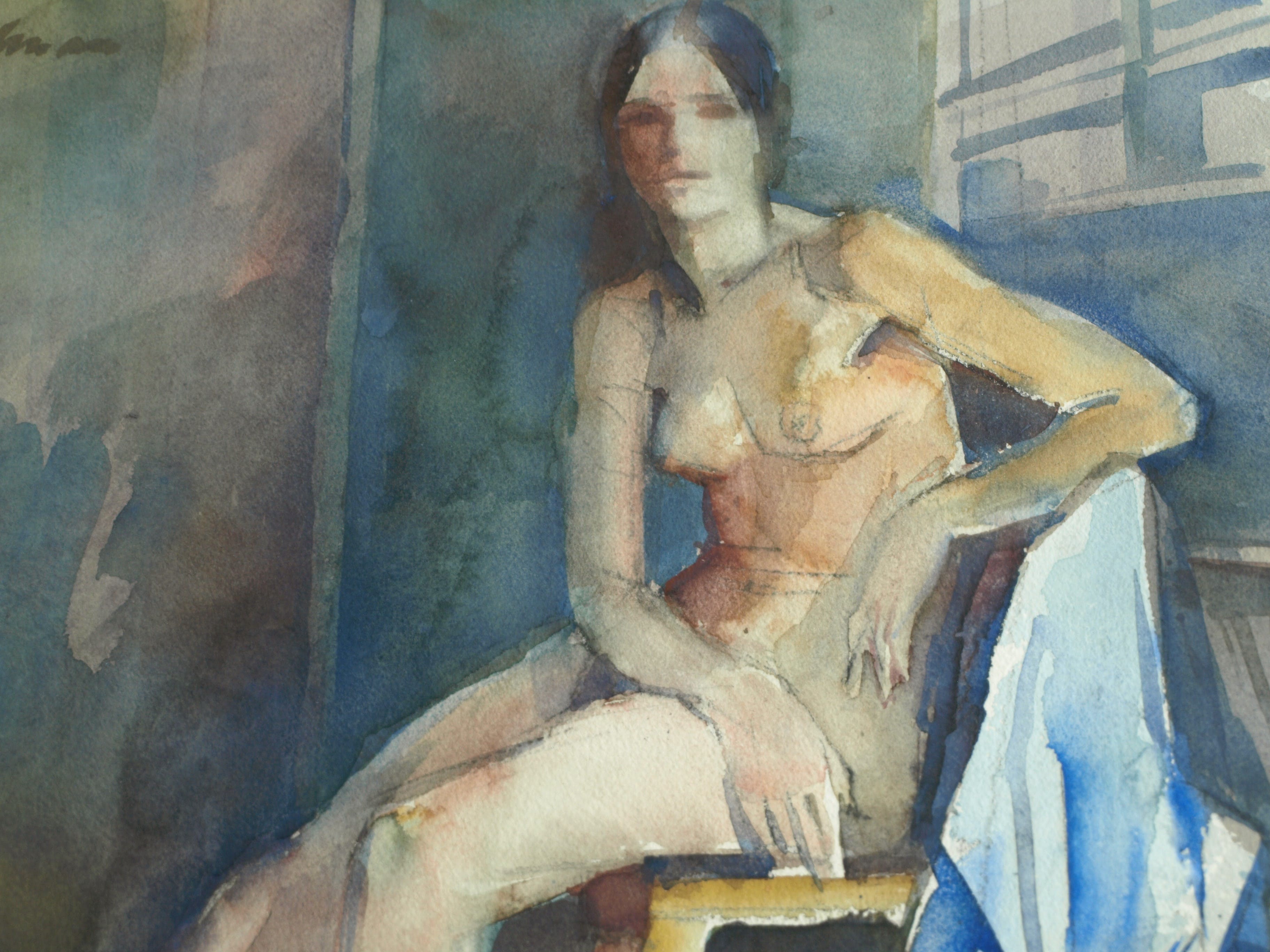 Jan Engelman - Aquarel , Naakte vrouw op een stoel – gesigneerd & ingelijst – ca 1970 kopen? Bied vanaf 100!