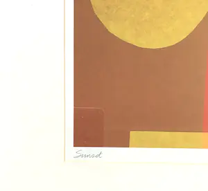 Niet of onleesbaar gesigneerd - Amaina, Twee offsetlitho’s ,Cubic Heat en Sunset, ingelijst kopen? Bied vanaf 1!