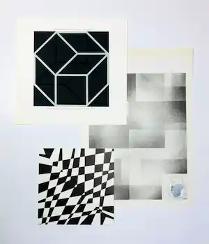 Henk van Bennekum - lot van drie diverse geometrie verkauft für € 45!