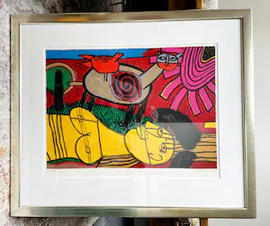 Corneille - Zeefdruk - Femme Heureuse - Nr. 52 - ingelijst kopen? Bied vanaf 345!