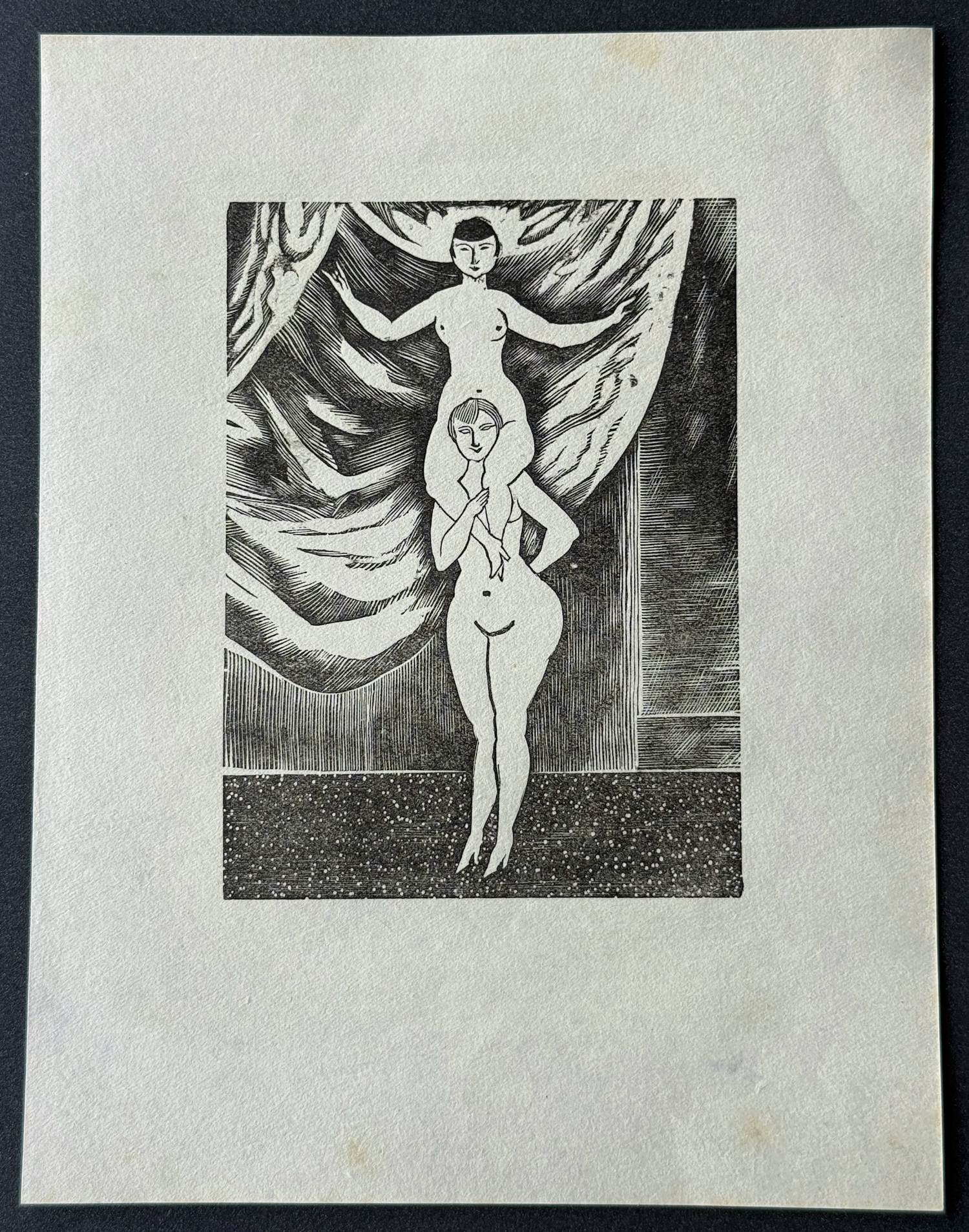 Tsuguharu Foujita - Nackte Akrobatinnen auf der Bühne Original-Holzschnitt 1925 ars nuditas kopen? Bied vanaf 85!