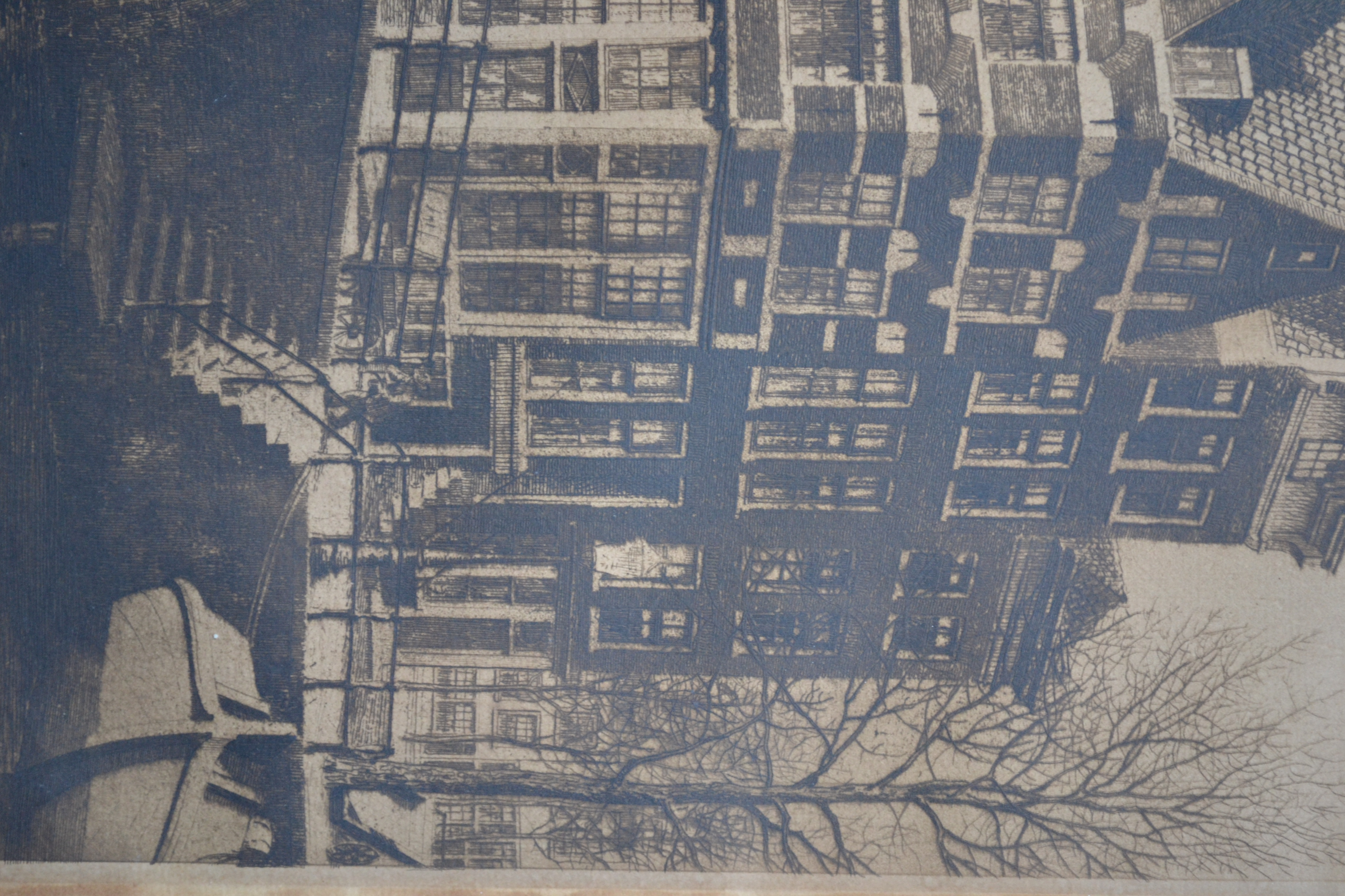 Dirk Harting - Ets - Prinsengracht Amsterdam - Handgesigneerd kopen? Bied vanaf 1!