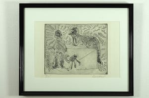 Lucebert - Twee mensen in gesprek - Ets uit kleine oplage kopen? Bied vanaf 325!