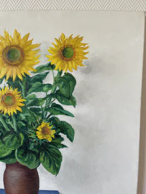 Thijs Overmans - Zonnebloemen en citroenen op houten tafel kopen? Bied vanaf 20!