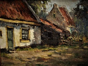 Niet of onleesbaar gesigneerd - Boeiend omstreeks 1930 geschilderd olieverf - gesigneerd kopen? Bied vanaf 1!