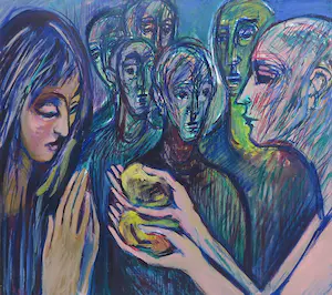 Willem Claassen - Olieverf op doek, De ongenode bruiloftsgasten - Ingelijst kopen? Bied vanaf 1!