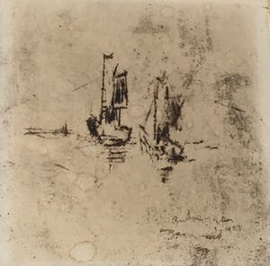 Anton Heyboer - c4265-5D, ets zeilbootjes kopen? Bied vanaf 150!