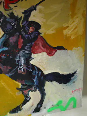 Peter Klashorst - Acrylverf op doek , Zorro, cover van ‘Pep’ nr. 8 , 1965 – 115 x 105 cm kopen? Bied vanaf 400!
