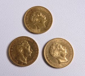 20-22K Goud - 3x gouden 20 mark munten kopen? Bied vanaf 780!