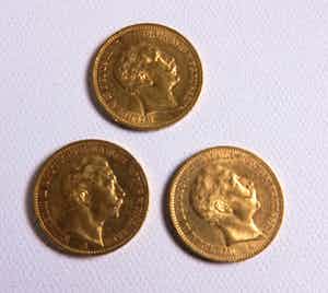 20-22K Goud - 3x gouden 20 mark munten verkocht voor € 780!
