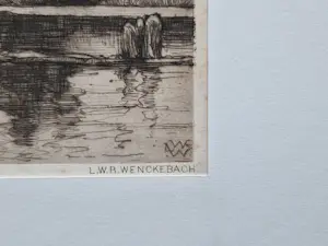 Ludwig Willem Reijmert Wenckebach - fraaie 19e eeuwse Ets " Haven van Leerdam aan de Linge" kopen? Bied vanaf 27!