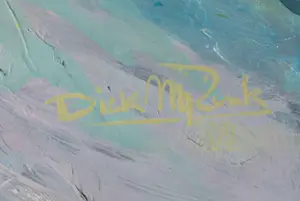 Niet of onleesbaar gesigneerd - Dick Nijzink, Acryl op panelen, Wandelaar op zijn pad -(Drieluik, Zeer groot) kopen? Bied vanaf 100!