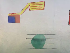 Andre van der Vossen - Bomenrij - expressionistisch kleurrijk werk kopen? Bied vanaf 195!