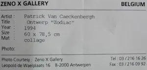 Patrick Van Caekenbergh - Collage: ontwerp "Zodiac" - 1994 kopen? Bied vanaf 2000!