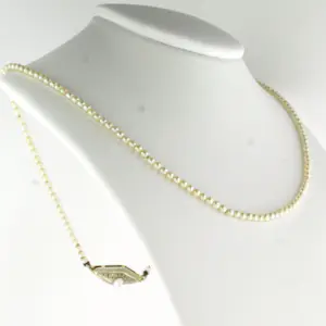 14k bicolour gouden slot aan een parel collier - kopen? Bied vanaf 150!