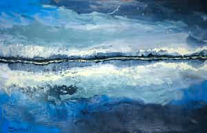 Justus Donker - Acryl op doek, Water en lucht (Groot) verkocht voor € 150!