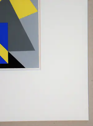 Andre Bloc - Abstracte compositie - 1952 - Pochoir in gouachekleuren kopen? Bied vanaf 120!