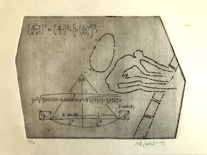 Klaus van der Locht - Abstracte compositie - Ets, Ingelijst kopen? Bied vanaf 35!