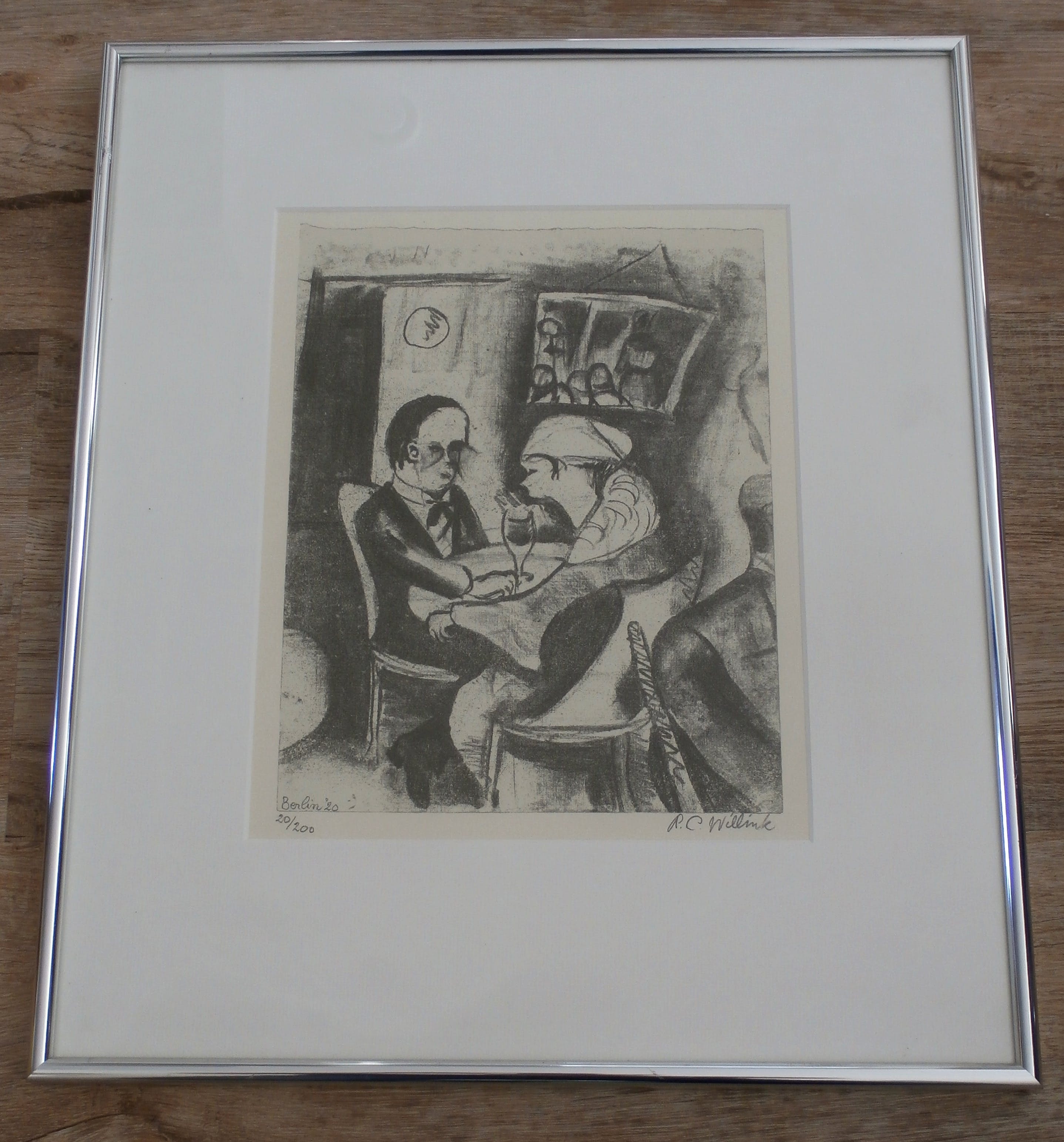 Carel Willink - litho: koppel in een bar - 1920 kopen? Bied vanaf 350!