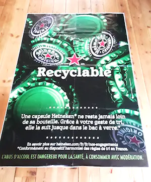 Niet of onleesbaar gesigneerd - Unieke, zeldzame Franse billboardposter Heineken kopen? Bied vanaf 1!