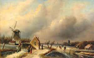 Niet of onleesbaar gesigneerd - B8801 - Winterpret verkocht voor € 10!