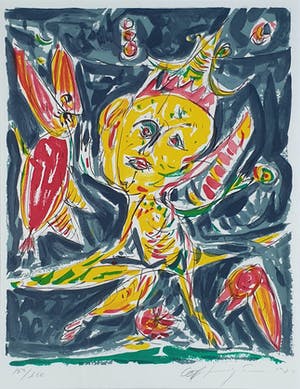 Carl-Henning Pedersen - Litho: 'Tommelise (Duimelijntje)' - (nieuw ingelijst) kopen? Bied vanaf 385!