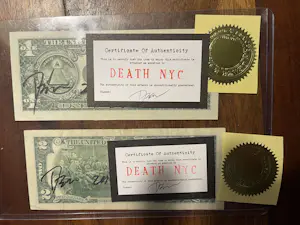 Death NYC - 1&2 Dollarbiljet God save the Queen Kate Moss kopen? Bied vanaf 149!