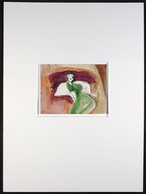Luis Filcer - Aquarel en krijttekening, Danseres kopen? Bied vanaf 1!