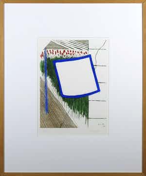 Roger Raveel - Ets, De vlag van het niets - Ingelijst verkocht voor € 700!