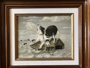 Niet of onleesbaar gesigneerd - Honden tijdens de watersnoodramp kopen? Bied vanaf 1!