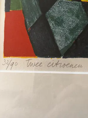Fenneke van der Elst - Twee Citroenen — Kleurrijke Lithografie (32/90) kopen? Bied vanaf 45!