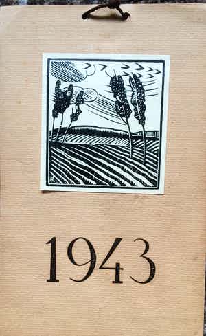 Han Krug - Jaarkalender 1943 met houtsneden - Wieringen verkocht voor € 50!