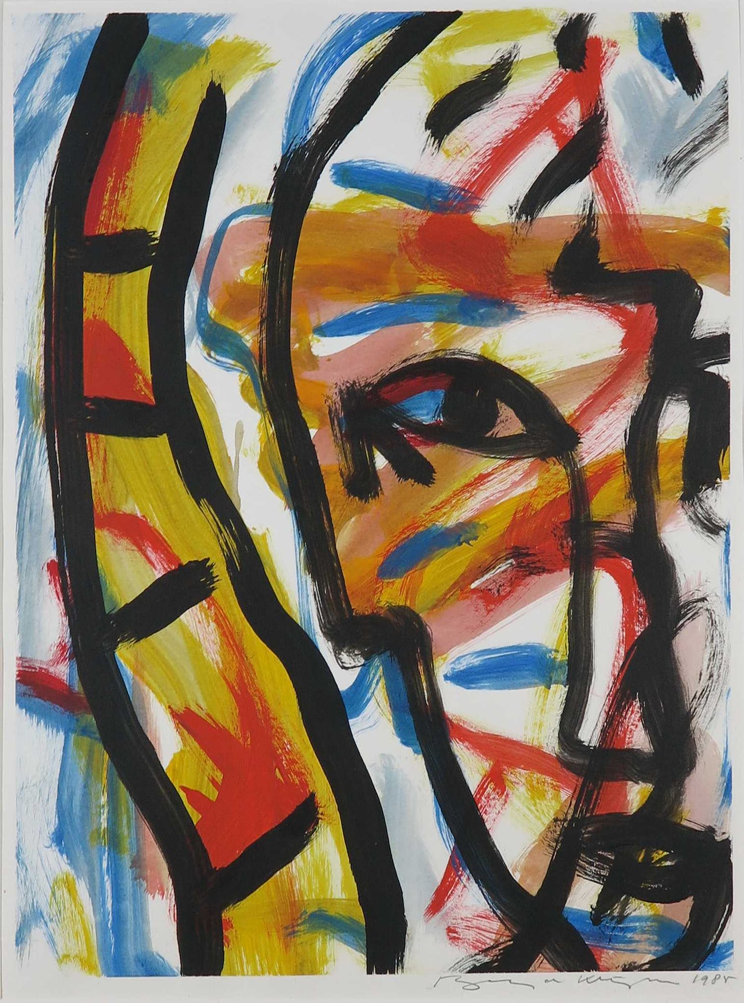 Barney de Krijger - Acryl op papier, Zonder titel kopen? Bied vanaf 1!