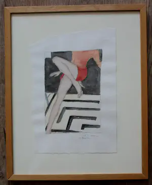 Karen Persson - Ingelijste aquarel - 2000 kopen? Bied vanaf 75!