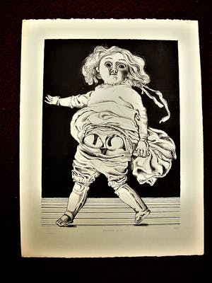 Herman Berserik - Zeldzame & grote Ets "verdraaide Pop" ZEER KLEINE OPLAGE (15ex) hand gesigneerd kopen? Bied vanaf 67!