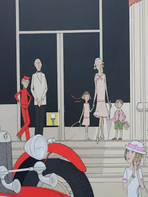 Denis Paul Noyer - Mercedes Roadster, Cabourg Grand Hotel, LITHOGRAPHIE Originale, 115ex kopen? Bied vanaf 250!