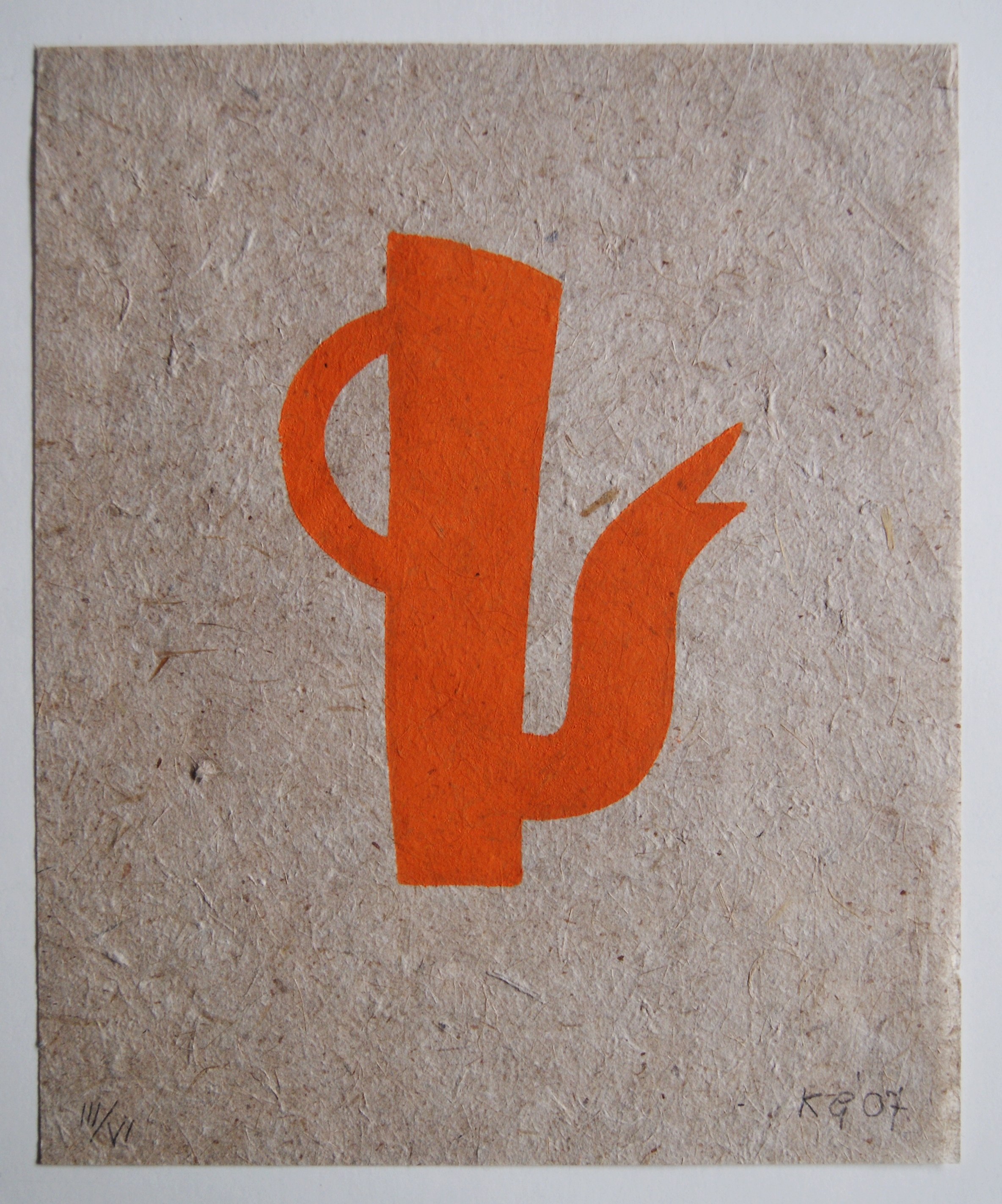 Klaas Gubbels - houtdruk 'Oranje kan' - 2007 - oplage III/VI kopen? Bied vanaf 265!