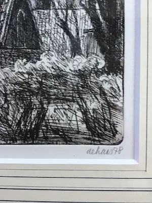 Toon de Haas - Ets, gesigneerd en ingelijst, 9/20 kopen? Bied vanaf 25!