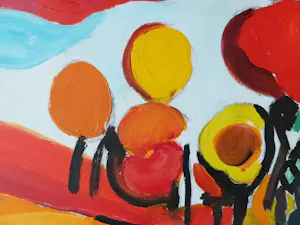 Piet Wiegman (II) - Heuvelachtig landschap met huizen kopen? Bied vanaf 150!