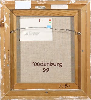 Marianne Roodenburg - Acryl op doek, Chatroom met boom - Ingelijst kopen? Bied vanaf 60!