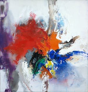 Martin van Dijk - Olieverf en acryl op doek, Zomers landschap kopen? Bied vanaf 300!