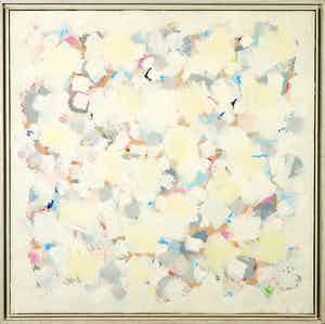 Roel Elzinga - Olieverf op doek, Abstracte compositie - Ingelijst verkocht voor € 50!