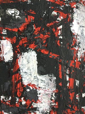 Niet of onleesbaar gesigneerd - Compositie in wit-rood-zwart kopen? Bied vanaf 1!