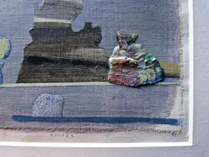 Jan Kuiper - Galerie Petit - gemengde techniek (oa collage) "rokende puinhopen" - gesigneerd kaufen? Bieten Sie von 48!