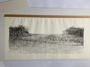 Niet of onleesbaar gesigneerd - tekening van landschap op papier - Sylvi Sluijter (zie uitleg) - 1990 kopen? Bied vanaf 1!